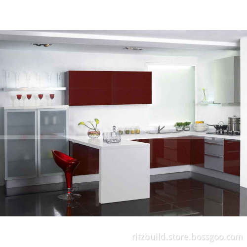 Home Furniture Africa Market Modern High Gloss Kitchen Cabinets
